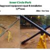 Kids get uninhibited playtime as park swings back to life Inner Circle Park before after