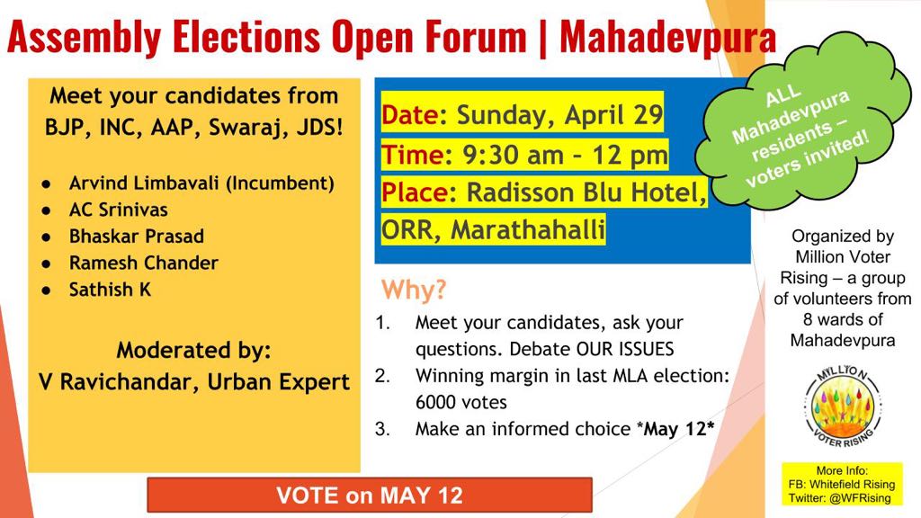 Assembly Elections Open Forum on Apr 29th 2018