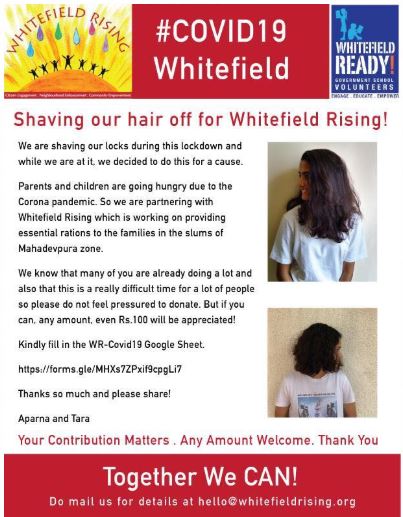 Shaving off hair for Whitefield Rising